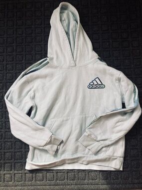adidas Mint Blue Pullover Hoodie with Logo Tag 10/12